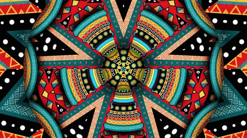 Vibrant Decorative Geometric Kaleidoscope Pattern Background