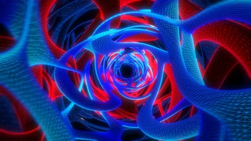 Abstract geometric lowpoly organic tunnel