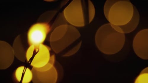 Close-up of christmas lights with bokeh background