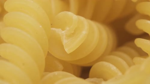 Delicious Uncooked Fusilli Pasta Close-Up