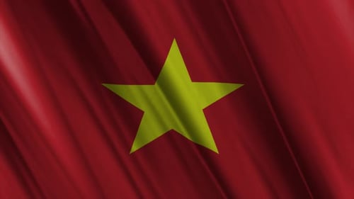 Vietnam Flag Waving Seamless Loop