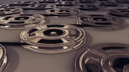 A Lot Of Film Reels In A Row 4k