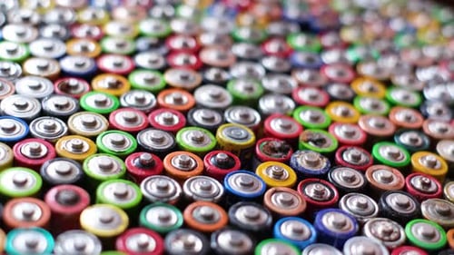 Closeup of Used AA Finger Batteries