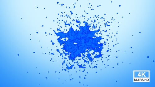 Dynamic Blue Liquid Splatter Explosion Reveal