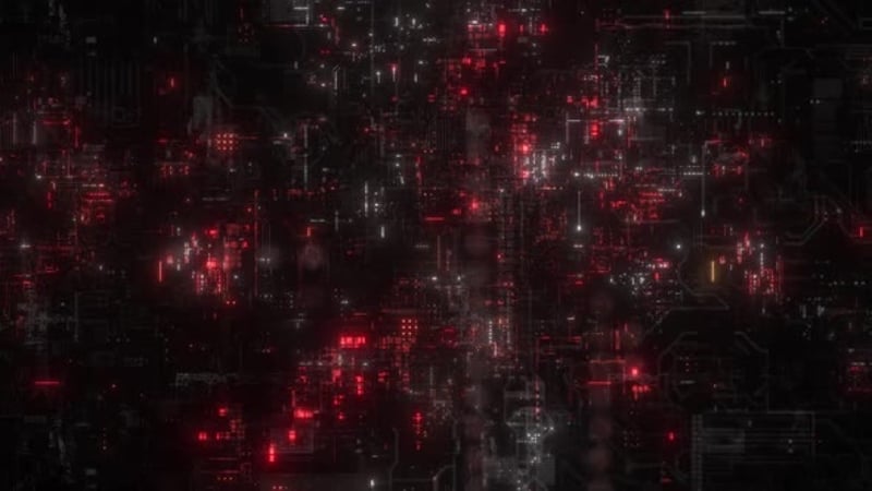 Futuristic Digital Circuit Board Technology Background Loop ...