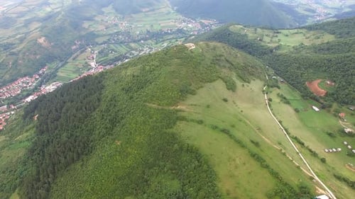 Panoramic view of ancient pyramids in Visoko, Bosnia