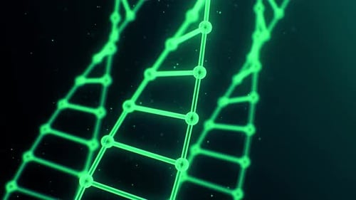 Futuristic Glowing DNA Network Style Animation