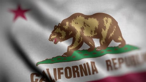 Waving California Republic Flag Animation