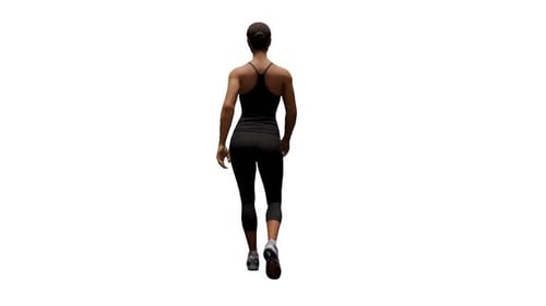 3D Animated Woman Walking in Athletic Wear