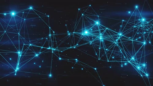 Futuristic Abstract Network with Glowing Connections