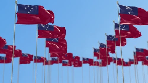 Samoa Reihe der Nationalflaggen, Wanderwurf, Animation