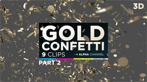 Dynamic Gold Confetti and Glitter Overlay Pack