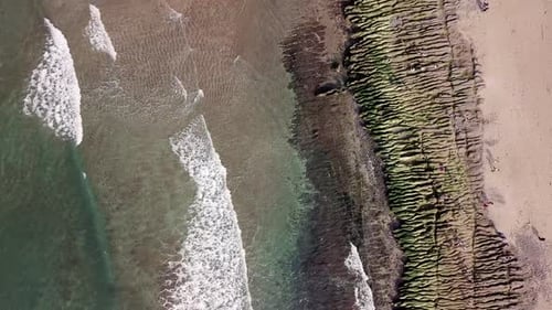 Drone fly over sea coast