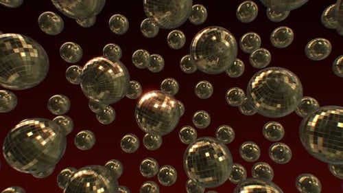 Golden Disco Balls Shimmering Background Animation
