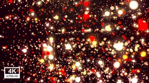 Golden Red Shimmering Particles Celebration Background Loop