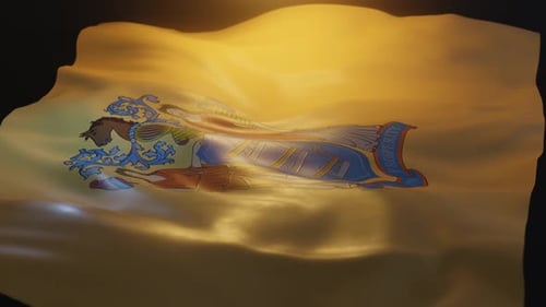 New Jersey State Flag Waving Animation