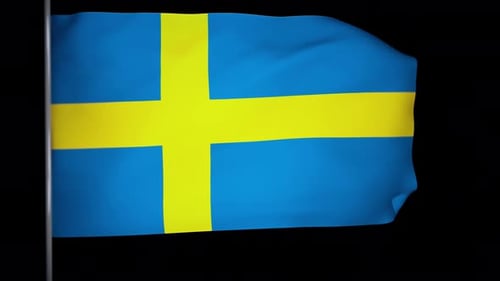 Realistic Waving Flag of Sweden Animation
