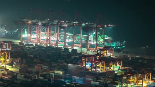 Timelapse of container terminal in Shanghai china