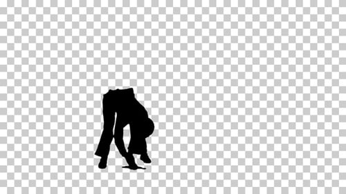 Trabajador de Silhouette recogiendo, Alpha Channel