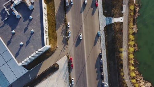 Sunset Car Ride Aerial View