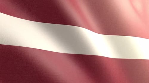 Realistic Waving Flag of Latvia Animation