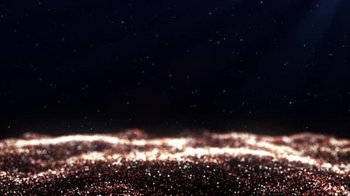 Elegant Golden Glitter Particle Wave Background