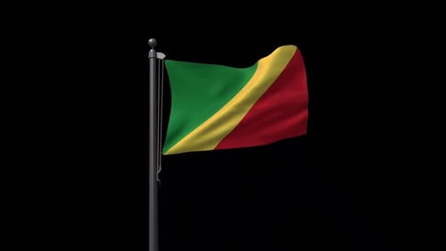 Republic of Congo National Flag Waving Loop