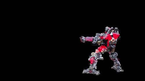 Detailed Robotic Figure Performing Dynamic Dance Moves