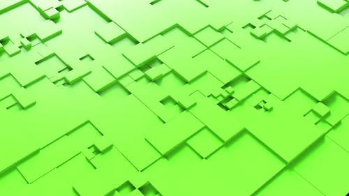Animated Green Geometric Blocks Abstract Background