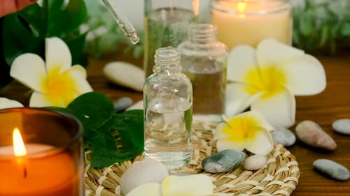 Spa Cosmetics and Oils for Face and Body Care