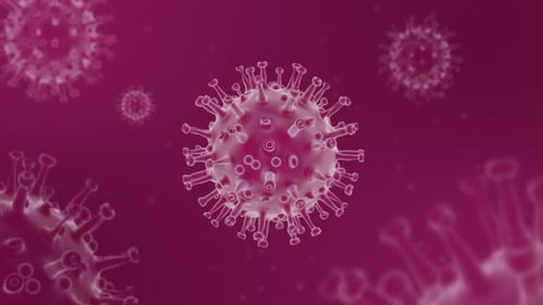 Animated 3D Virus Cell Floating in Medical Science Background