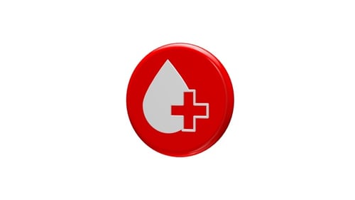 3D Blood Donation Icon Seamless Rotated Red V1