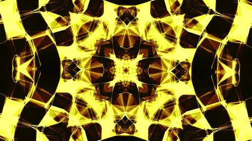 Dynamic Golden Abstract Geometric Kaleidoscope Background Loop
