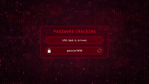 Digital Password Cracking Interface Animation