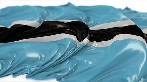 Botswana National Flag Waving Realistic 3D Animation