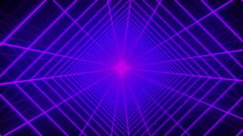4K Rotating Purple Grid Tunnel Square