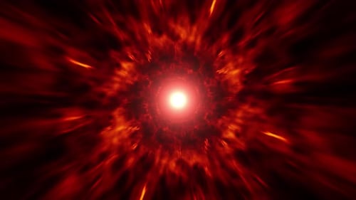 Abstract Red Fiery Energy Tunnel Motion Background