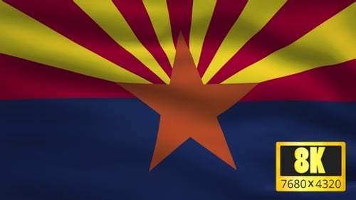 Realistic Waving Arizona State Flag Animation