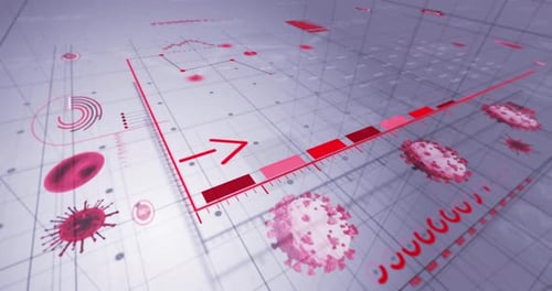 Digital Medical Data Visualization with Animated Charts and Virus Cells