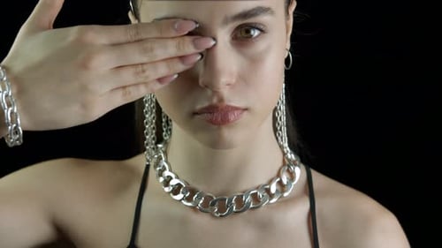 Woman Showing off Fashion Jewelry