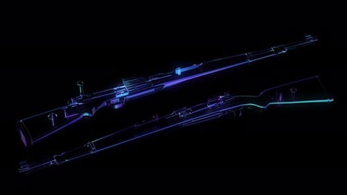 Futuristic Neon Glow Rifles Digital Animation