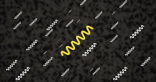 Abstract Yellow and White Wavy Lines Motion Background