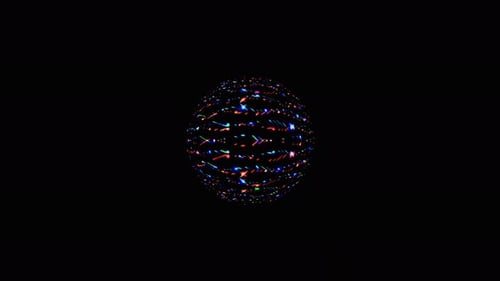 schwarzer Hintergrund. Farbenfrohe, animierte, leuchtende Ornamente für Aufsehen. Runde Form