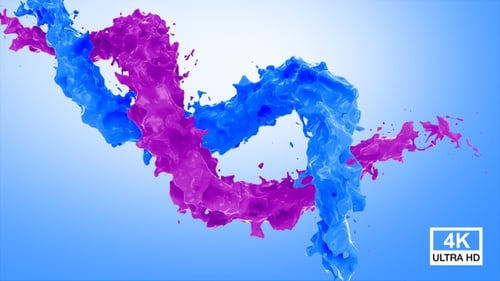 Blue And Purple Paint Flow Mixed 4K