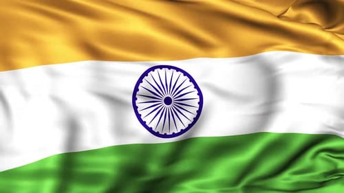 Realistic Waving India Flag Animation Loop Background