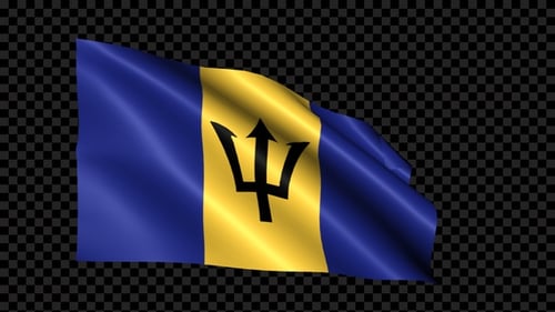 Realistic Waving Barbados National Flag Animation