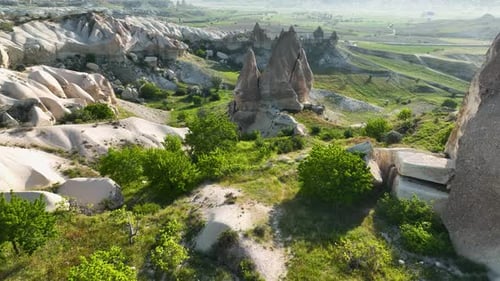 Awesome aerial view of Goreme 4 K Turkey Cappadocia