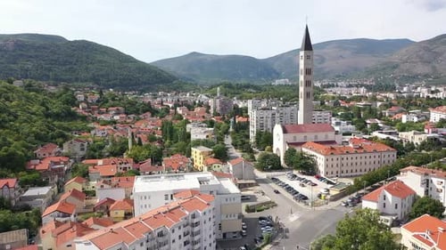 Aerial View on the Mostar City