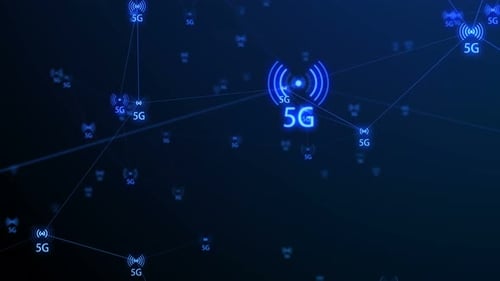 Futuristic 5G Network Connection Background Loop