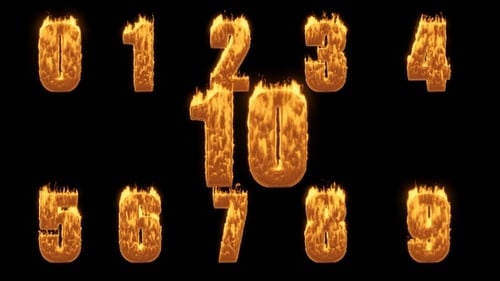 Animated Fiery Numbers Pack for Countdowns